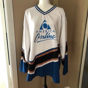 Vintage AOL America Online Custom Washington Capitals Hockey Jersey